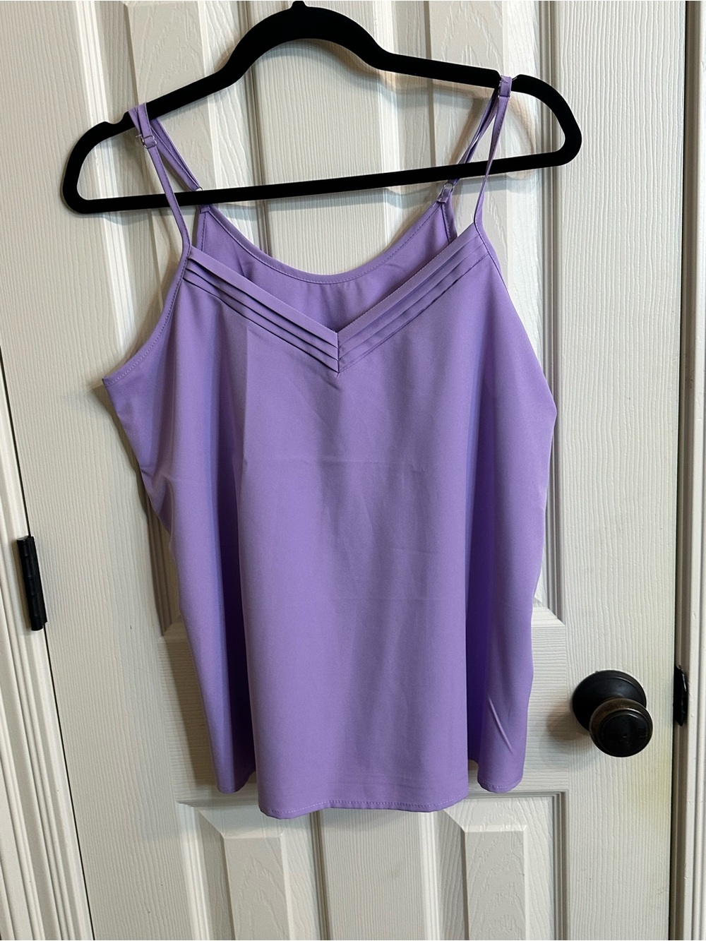 Purple V-Neck Spaghetti Strap Women's Tank Top